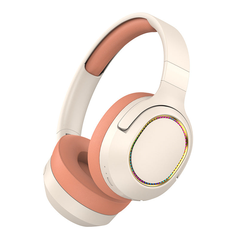 NNEDSZ Pink P2963 Wireless Bluetooth Headphones with LED Light, Hi-Fi Sound, and Sport Design-0
