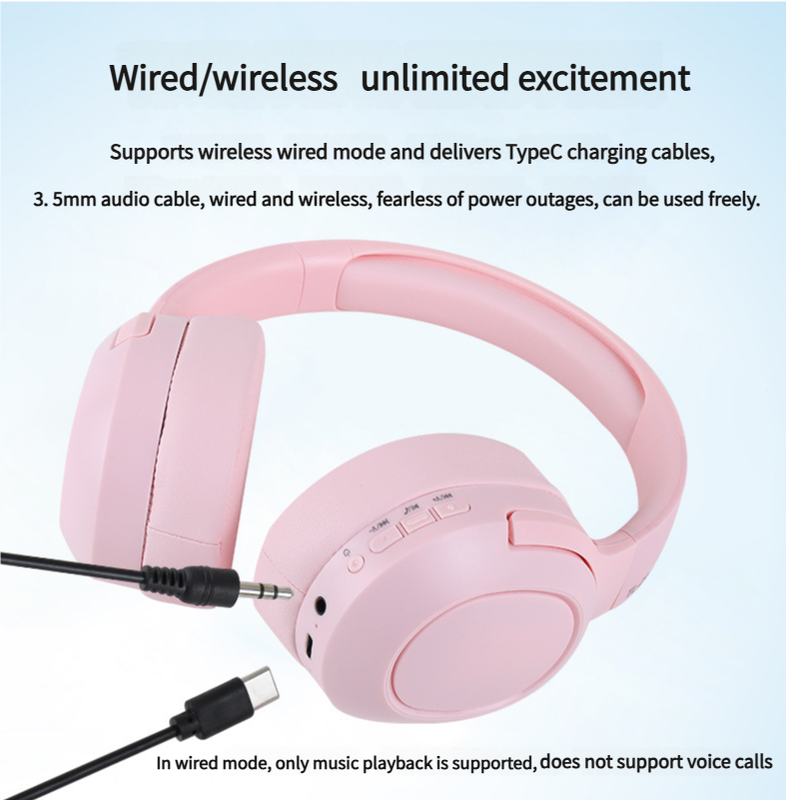 NNEDSZ Apricot TL-29 PRO Wireless & Wired Over-Ear Bluetooth Headphones - Comfortable and Versatile-1